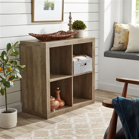 Bookshelf Square Storage Cabinet 4-Cube Organizer (Weathered) (White, 4-Cube) (Weathered, 5-Cube HorizontalVertical)" If that&39;s not confusing, I don&39;t know what is, but I see baskets in the picture. . Better homes  gardens 4 cube organizer